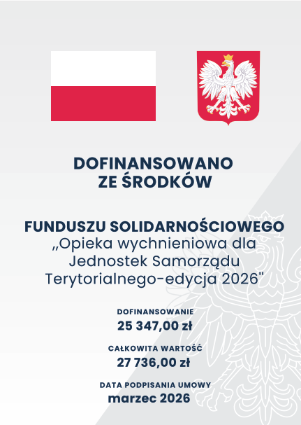 plakat dotyczący dofinansowania ze środków fundusz solidarnościowego - opieka wytchnieniowa edycja 2026